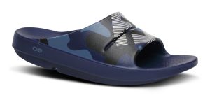 FJ X OOFOS Men's OOahh Sport Slide Sandal - Navy Camo