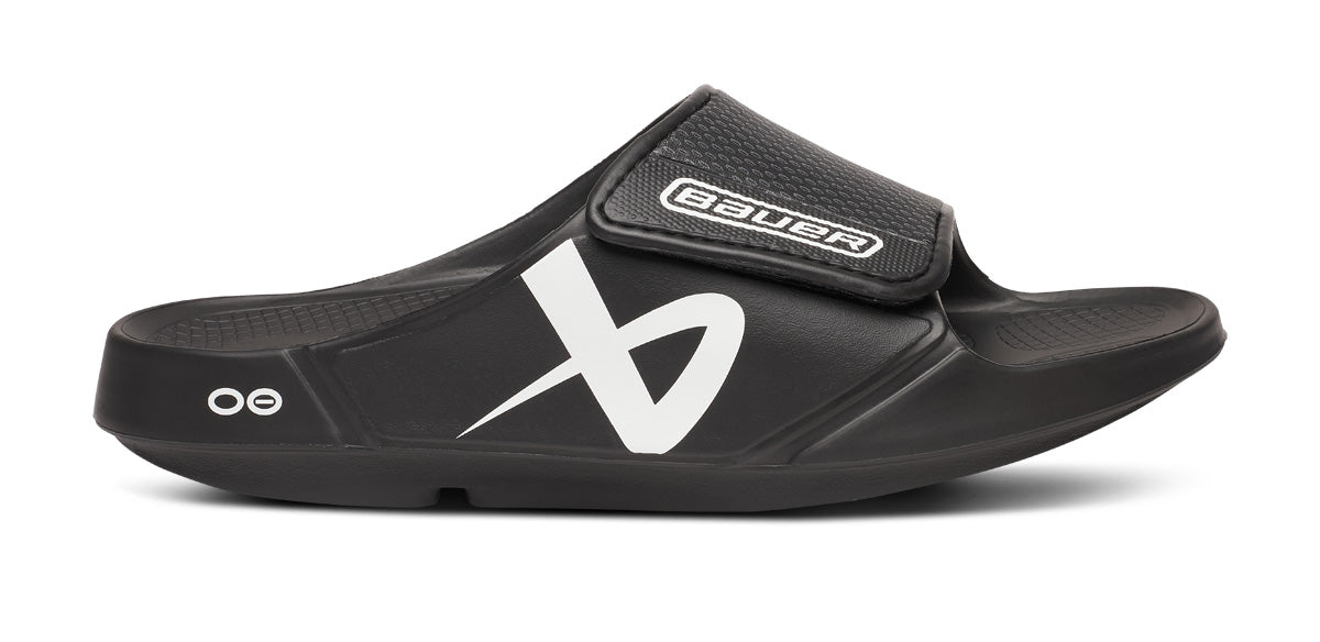 BAUER/OOFOS Women's OOahh Sport Flex Sandal – Black - Image 2